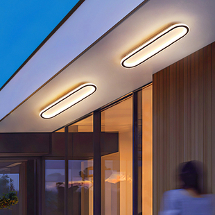 阳台灯顶灯2024新款现代长条别墅长廊过道防水防虫中山户外吸顶灯