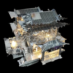 成人高难度拼图聚仙楼客栈3d立体金属建筑DIYT手工益智模型摆件