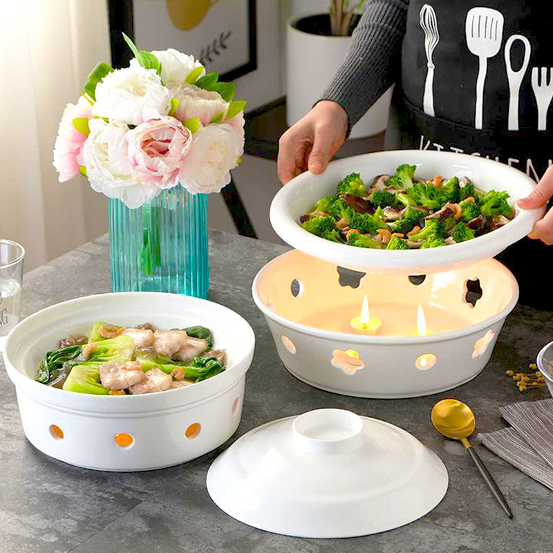 蜡烛加热陶瓷炉干锅家用锅酒店专用锅具保温商用酒精炉小火锅4670