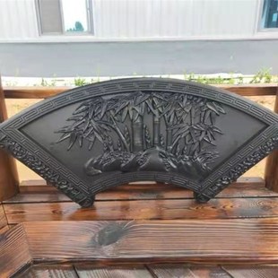 仿古瓦扇形富贵竹中式古建筑影壁墙照壁梅兰竹菊福字边框角花装饰