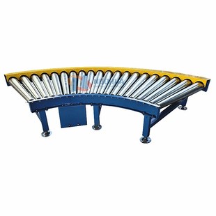 90度双链轮滚筒输送机电动链条锥辊滚筒环形转弯机生产线拐弯