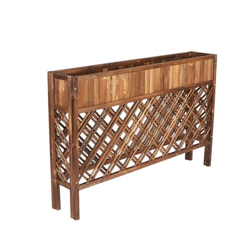 防腐木花箱户外庭院碳化室外种植围栏花盆隔断花架栅栏长方形花槽