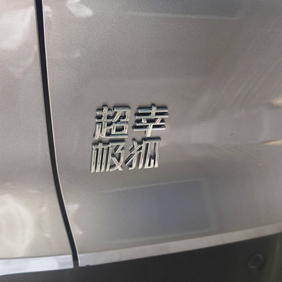 特极狐辣汤超极幸狐3D立体创意文字汽车车贴ABS原车材质车标贴
