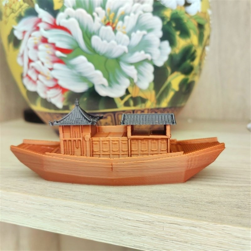 古代客船可下水漂浮迷你小船乌篷船古法养鱼水陆缸造景微景观装饰