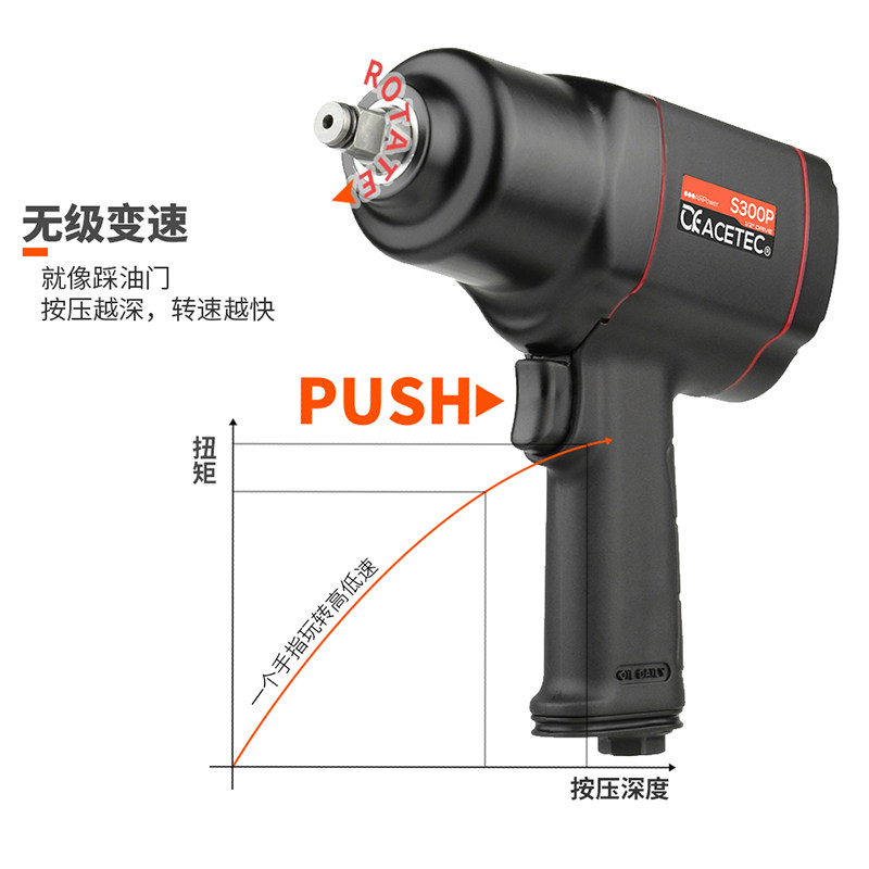 TEC阿斯泰克S300P塑C钢轻型小风炮1/2气动扳手,五金/工具,气动扳手,淘宝优惠券,粉丝福利购,淘宝优惠卷