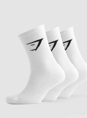 现货GYMSHARK CREWSOCKS (3PK)男女运动健身袜子 一包3双 无退换