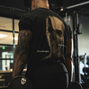 GYMREAPERS美式宽松健美健身运动短袖T恤透气潮男半袖衫跨境爆款