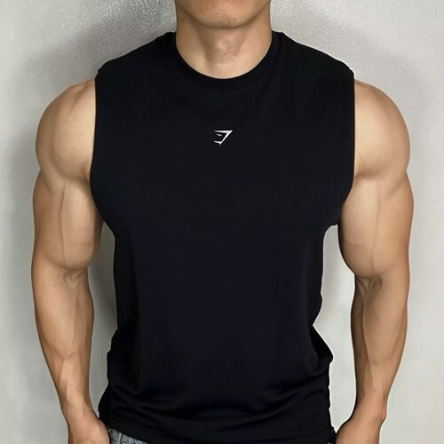 GYMSHARK HEAVY DUTY背心男士棉质鲨鱼坎肩健身透气印花训练无袖