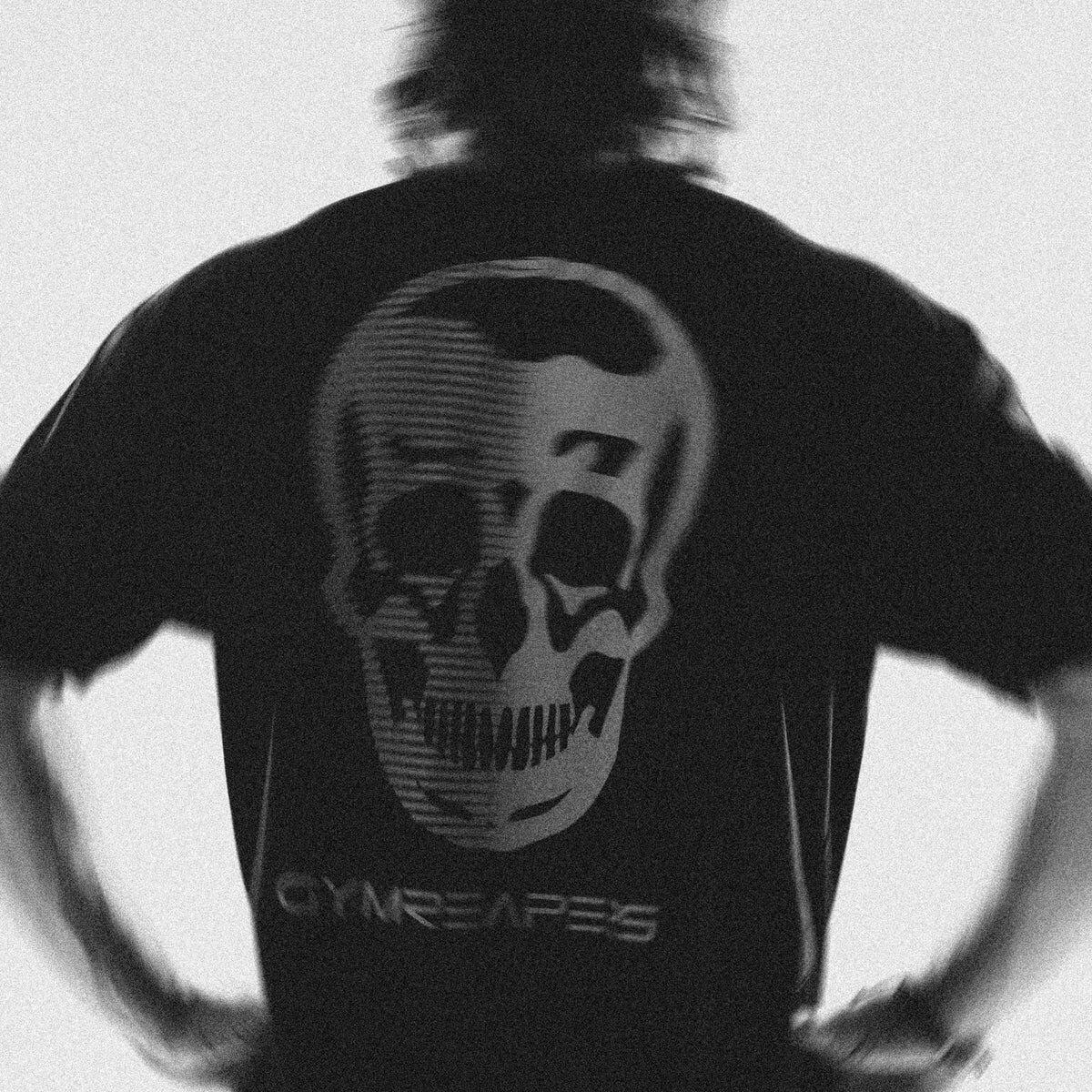 GYMREAPERS新款运动短袖男重磅圆领健身户外宽松休闲运动骷髅T恤