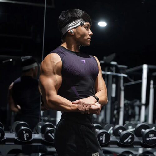 GYMSAHRK ONYX5代健身超级英雄背心男3D蜂窝运动速干高弹紧身坎肩