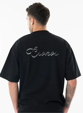 CRONOS2026夏季潮牌运动新款纯棉短袖宽松透气简约字母印花健身T