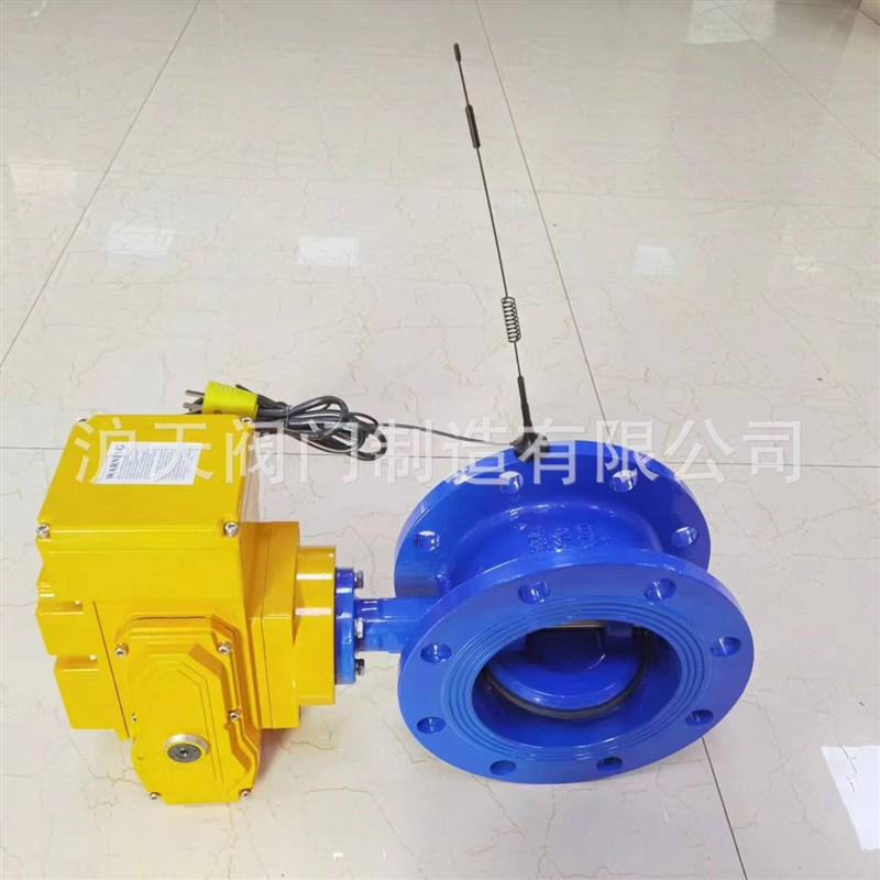沪天阀门农业灌溉手机端遥控电动蝶阀光伏太阳能电动蝶阀D942X-16