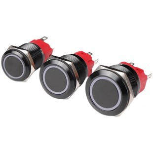 19mm金属按钮开关酒店门铃开关自复位双色三色古铜色黑色22MM