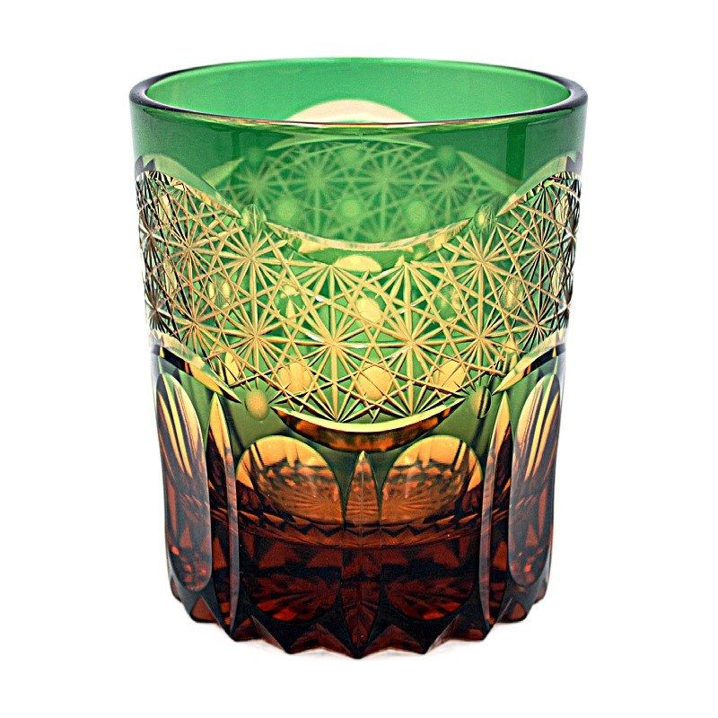 日式江户切子曙光洋酒杯威士忌杯无铅水晶玻璃杯手工制作轻奢送礼