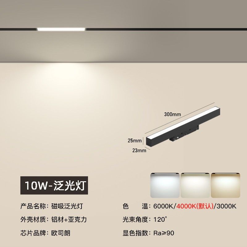 磁吸轨道灯嵌入式明装家用客厅卧室过道无主灯商业照明线形泛光灯,家装灯饰光源,轨道磁吸灯,淘宝优惠券,粉丝福利购,淘宝优惠卷