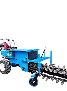 手扶式链条开沟机小型果园施肥开渠设备开槽速度快一次成型