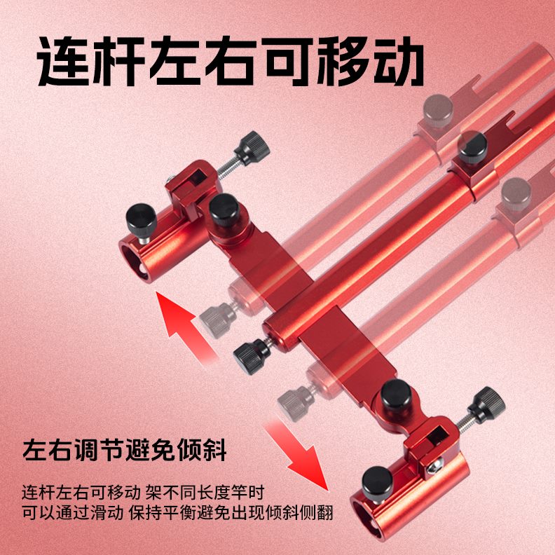 钓哈哈钓箱钓椅双炮台支架固定器一拖二铝合金配件加粗防风欧式