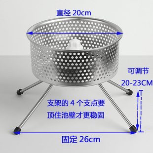 拖把池配件台控拖布池阳台家用墩布池移动旋转圆拖把不锈钢脱水篮