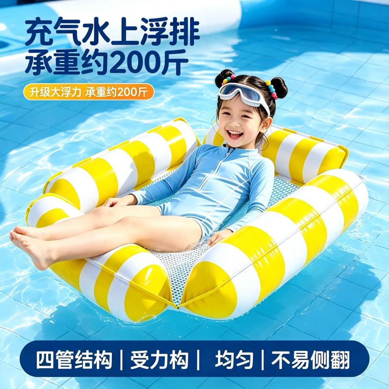 成人儿童充气浮床泳圈
