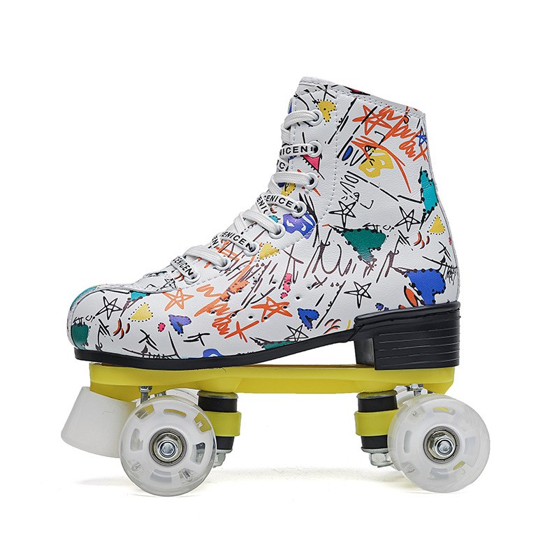 Roller Skates Adult 2024 DoublBe Row Four Wheel Full Set Col