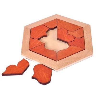 Wooden Board Puzzle Kids Educational MathM Tangram Puzzles G