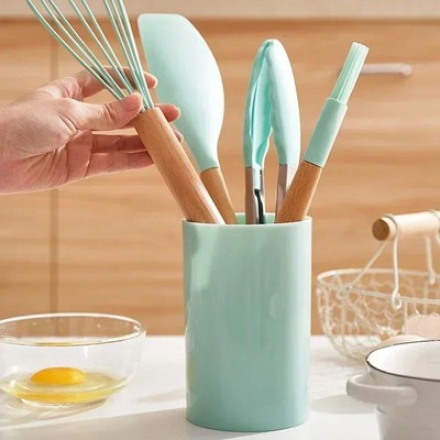 12PCS Food Grade Silicone Kitchen Cookware UtensilsV Turner
