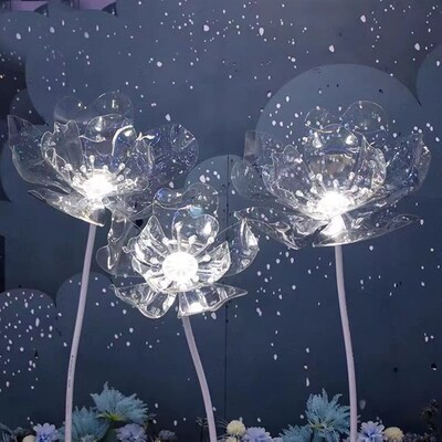 新款婚庆发光路引灯亚克力花婚礼迎宾区装M饰摆件t台舞台布置道具