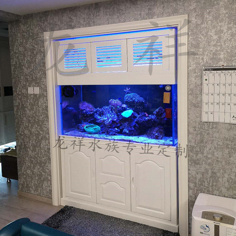 嵌入式鱼缸墙体上k下柜鱼缸一面观赏左右墙体定做客厅鱼缸玄关屏