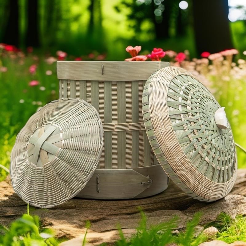 竹桶甑子家用老式竹制甑子煮饭木桶蒸饭竹子蒸饭桶手工编织竹制品