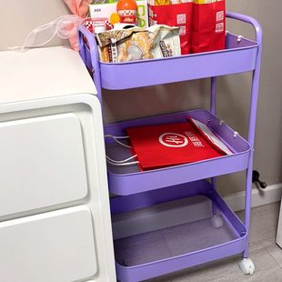 撞色小推车多层可移动收纳架家用零食置物架大容量宿舍神器高颜值