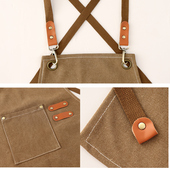 帆布时尚 工作服围裙男士 咖啡女美甲上班围腰定制loo牛仔防油