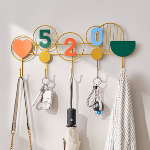 一排挂钩创意金属装饰挂衣架壁挂钉子式入户门墙上衣帽架现代