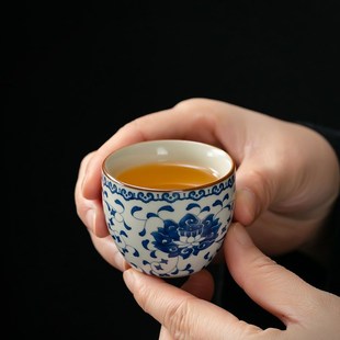 家用喝茶防烫泡茶壶陶瓷功夫茶器盖碗茶杯 汝窑青花自动茶具小套装