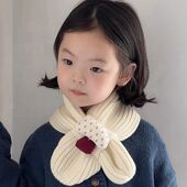 宝宝围巾秋冬季 可爱蘑菇婴幼儿针织护颈巾男女童保暖防寒交叉围脖