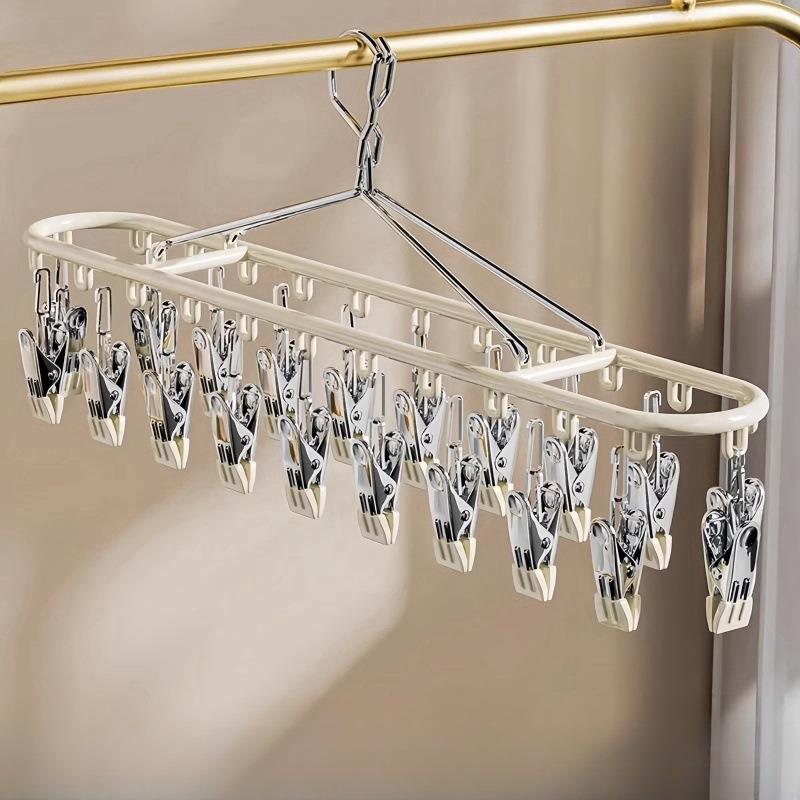 不锈钢晾衣架多夹子袜夹加粗挂袜架凉内衣内裤的架子宝宝衣架