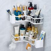 跨境免打孔三角架浴室置物架免打孔收纳架厕所壁挂洗漱整理架子