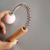 硅胶弹簧拍棒经络敲打捶腿肩颈椎手动背部敲打棒 高尔夫球按摩锤