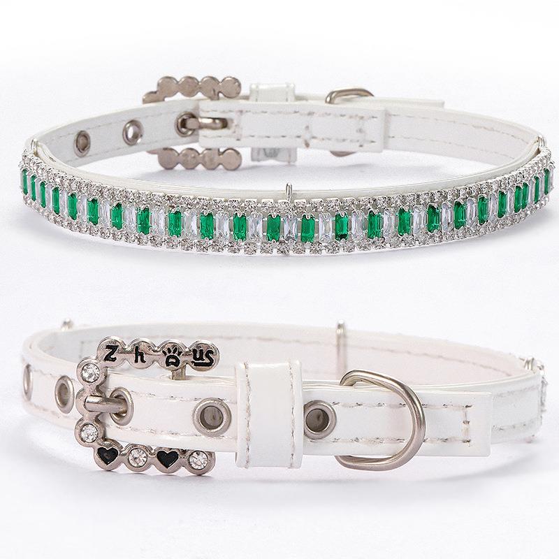 Zhous宠物用品项圈牵引绳脖圈钻石猫咪项链中小型犬狗圈颈圈饰品