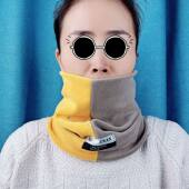 撞色休闲风保暖拼色围巾加厚防风围脖韩版 骑行套头巾男女防寒脖套