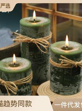 香薰蜡烛无烟香味蜡烛熏香氛家居蜡烛装饰房间布置香绿色精油蜡烛