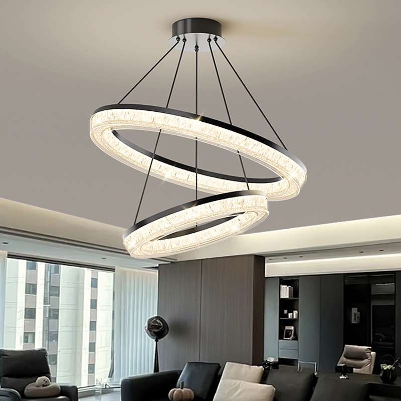 客厅吊灯现代简约设计师圈圈吊灯意式极简轻奢2025年新款餐厅卧室