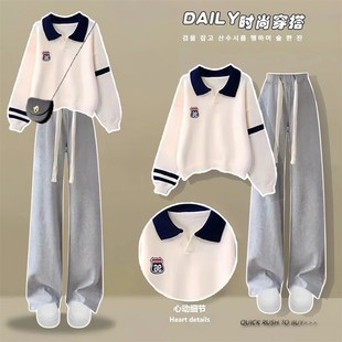 女童加绒白色卫衣套装2025秋冬新款大童春秋爆款时尚洋气时髦外套