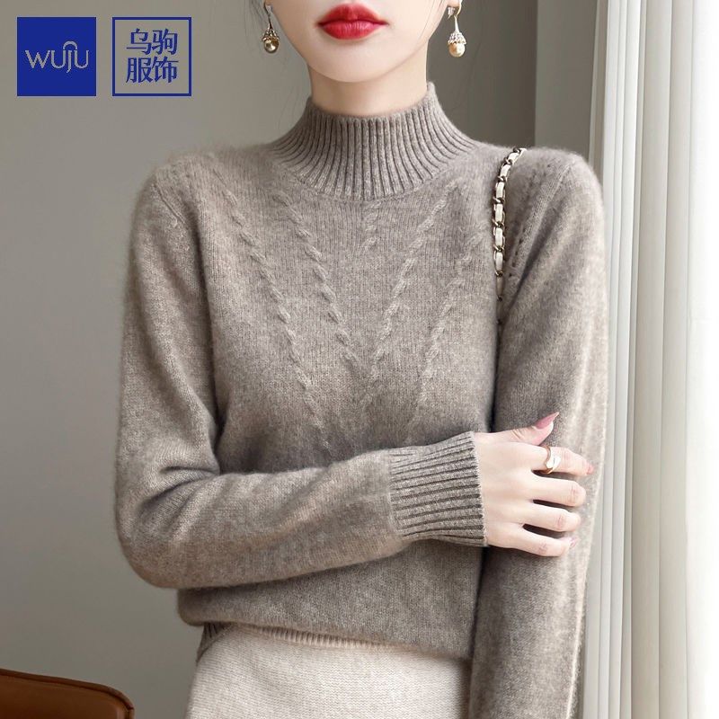 羊绒毛衣女秋冬半高领打底衫加厚针织衫内搭上衣宽松纯色,女装/女士精品,羊绒衫,淘宝优惠券,粉丝福利购,淘宝优惠卷