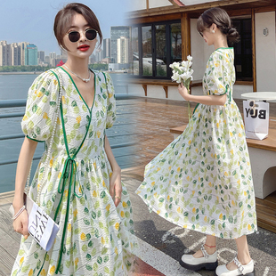 新款孕妇夏季法式甜美初恋大码外出花色哺乳连衣裙显瘦产后喂奶衣
