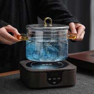 耐高温玻璃茶洗带盖消毒锅洗茶器可加热煮泡面大碗煮茶Y具器皿水