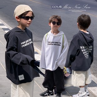 【高克重】源源家童装2025新款儿童连帽卫衣男童春季打底衫男孩潮