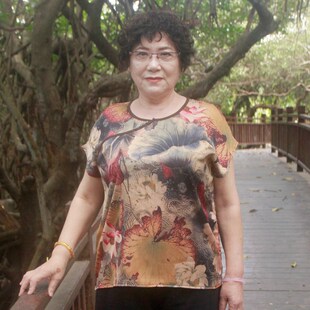 中老年人夏季新中式短袖加肥大码胖妈妈装60岁70薄款花色套头上衣