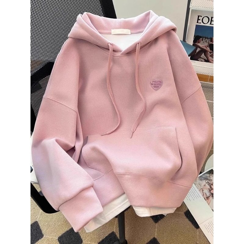 粉色连帽卫衣女2024秋冬新款设计感绣花字母宽松显瘦加绒加厚上衣,孕妇装/孕产妇用品/营养,孕妇瑜伽背心/T恤,淘宝优惠券,粉丝福利购,淘宝优惠卷