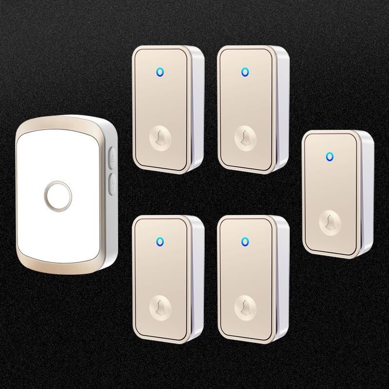 门铃无线家用智能超远距离自发电无线门铃开关五拖一呼叫器免电池