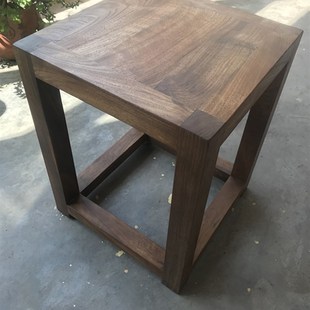 胡桃实木小方凳客厅沙发茶桌凳简约家用花架换鞋板凳手工榫卯矮凳